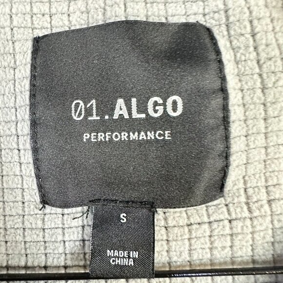 01 Algo Mens Pullover S Gray 1/4 Zip Waffle Thermal - Picture 2 of 5